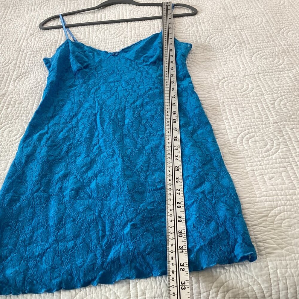 August Moon Intimates Lace Slip Dress Babydoll blue Size M Y2K fairy - Picture 9 of 15
